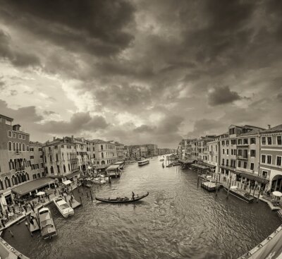 Papier peint  Venise noir et blanc vue