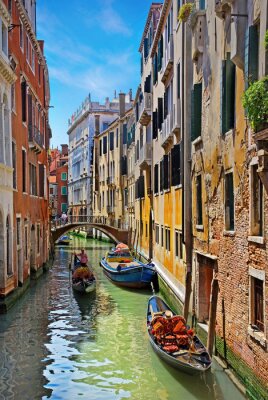 Papier peint  Venise turquoise entre ses immeubles