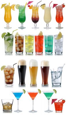 Verres avec différentes boissons
