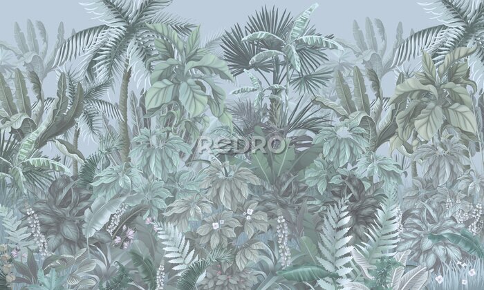 Papier peint  Vert jungle sauvage