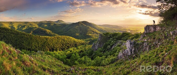 Papier peint  Vert Rocky montagne au coucher du soleil - Slovaquie