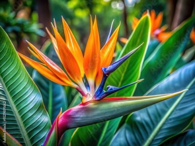 Papier peint  Vibrant Macro Photography of Bird of Paradise Flower in Bloom - Strelitzia Plant Close-Up, Urban Exploration, Nature Photography, Exotic Flora, Botanical Beauty