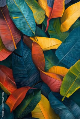 Papier peint  Vibrant Strelitzia Leaves Wallpaper Pattern for Home Decor