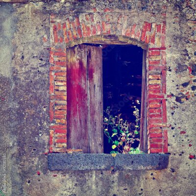 Papier peint  Vieille fenêtre en brique