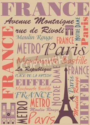 Papier peint  Vieille illustration de Paris