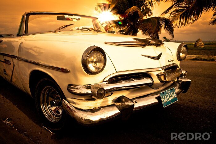 Papier peint  Vieille voiture américaine, Cuba