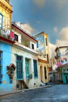 Papier peint  Vieilles maisons colorées à La Havane