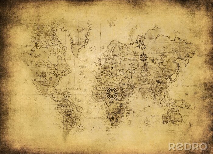 Papier peint  Vielle carte du monde
