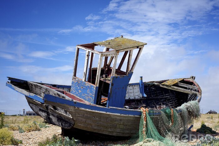 Papier peint  Vieux bateau de pêche.