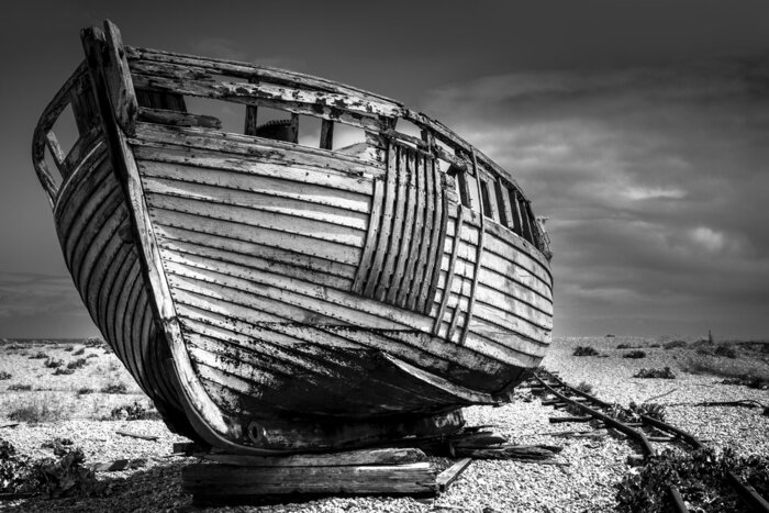 Papier peint  Vieux bateau de pêche.