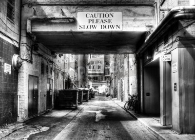 Papier peint  Vieux tunnel noir et blanc