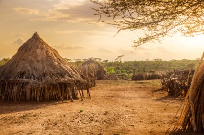 Village éthiopien en Afrique