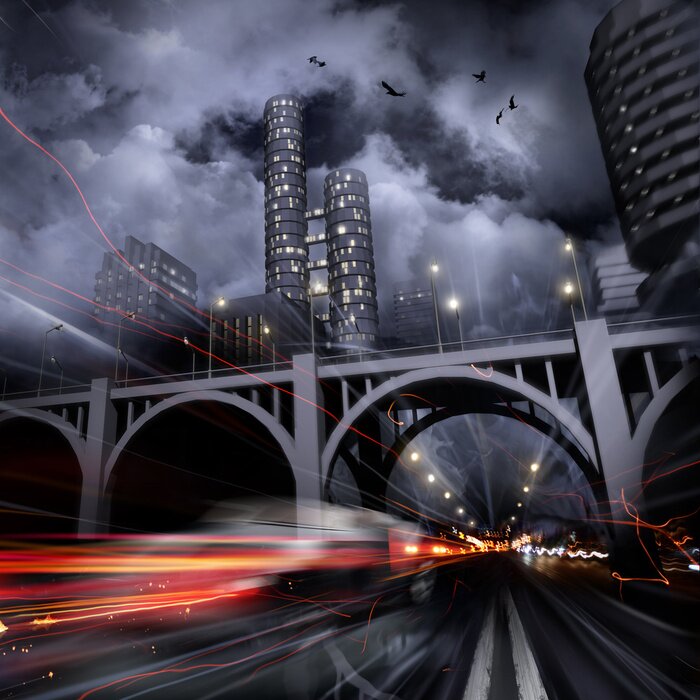 Papier peint  Ville dans le brouillard