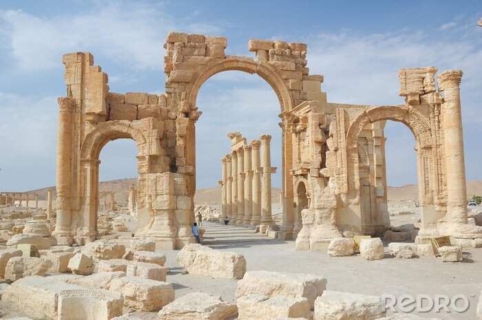 Papier peint  Ville de Palmyre - ruines du 2ème siècle après JC