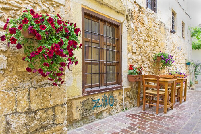 Papier peint  Ville historique avec une fenêtre