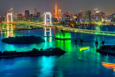 Ville illuminée de Tokyo la nuit