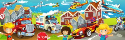 Papier peint  Ville version dessins animé