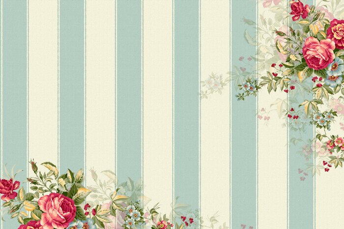 Papier peint  Vintage, Arrière-plans, roses