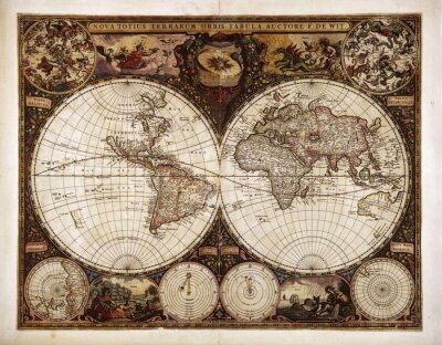 Papier peint  Vintage carte mondiale