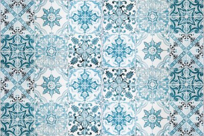 Papier peint  Vintage ceramic tiles wall decoration.Turkish ceramic tiles wall background