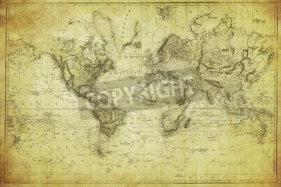 Papier peint  Vintage map of the world 1831