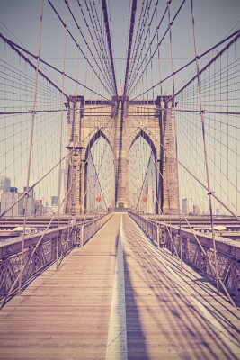 Vintage photo tonique du pont de Brooklyn, New York, USA.