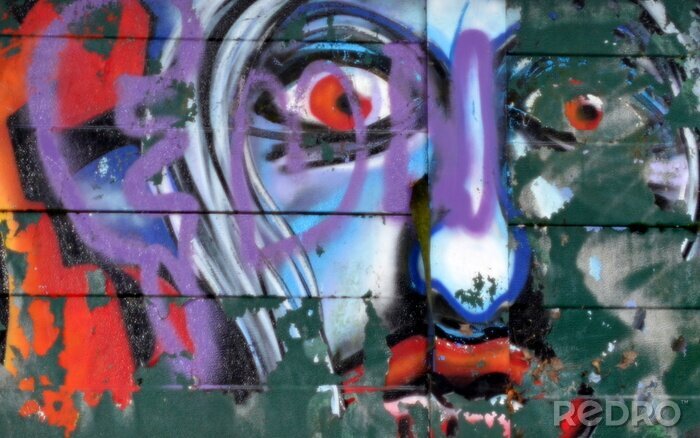Papier peint  Visage d'un homme dans un style de graffiti