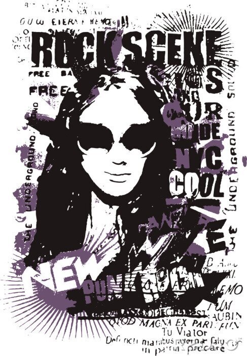 Papier peint  Visage de femme avec des lunettes