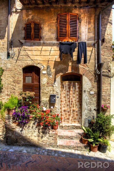 Papier peint  visage de vieux mur en Toscane