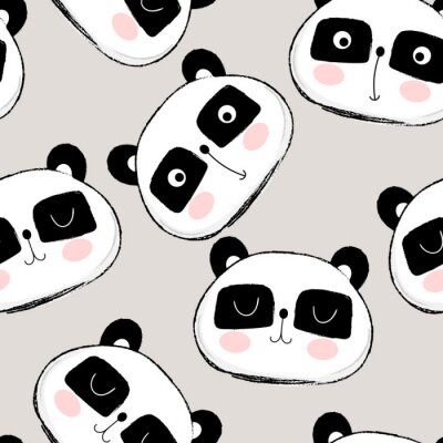 Visages de panda mignons pour les enfants