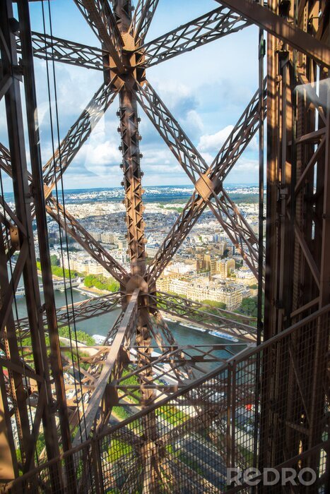 Papier peint  vista di Parigi dall'ascensore della torre Eiffel