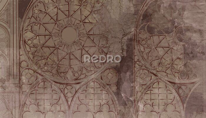 Papier peint  Vitrail Gothique au Style Vintage