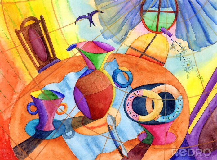 Papier peint  Vitrail nature morte