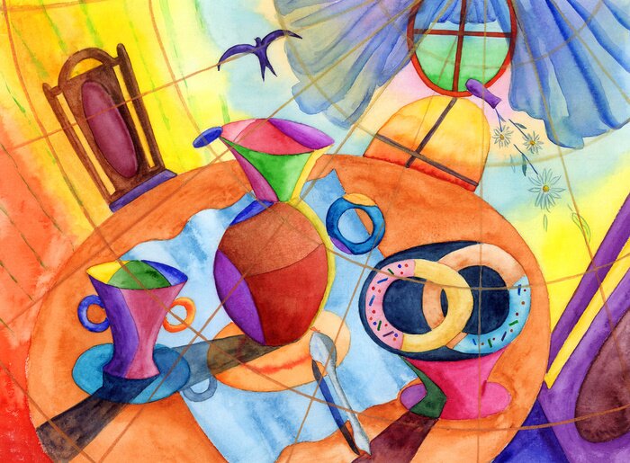 Papier peint  Vitrail nature morte