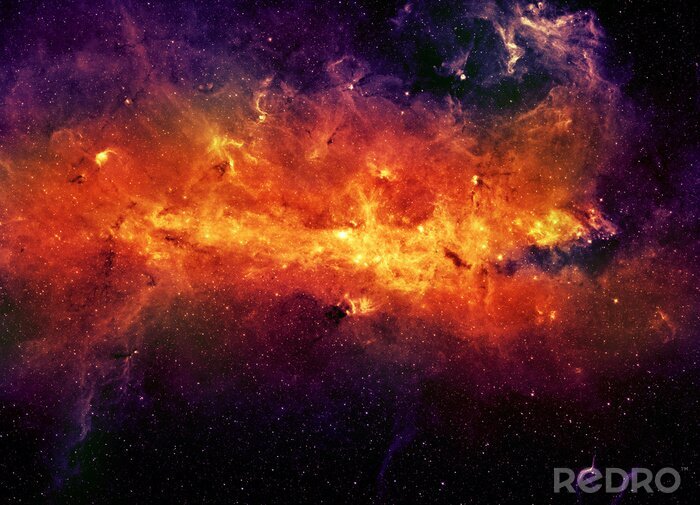 Papier peint  Voie lactée orange