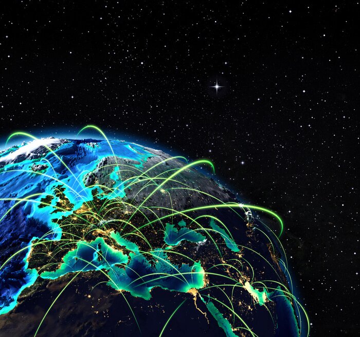 Papier peint  Voies aériennes en Europe