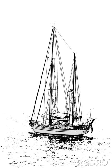 Papier peint  Voilier peint