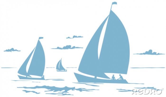 Papier peint  Voiliers dessin