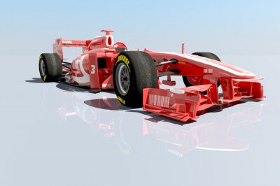 Papier peint  Voiture de course Ferrari en 3D