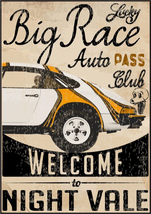 Papier peint  voiture de course vintage pour printing.vector vieille école course poster.retr