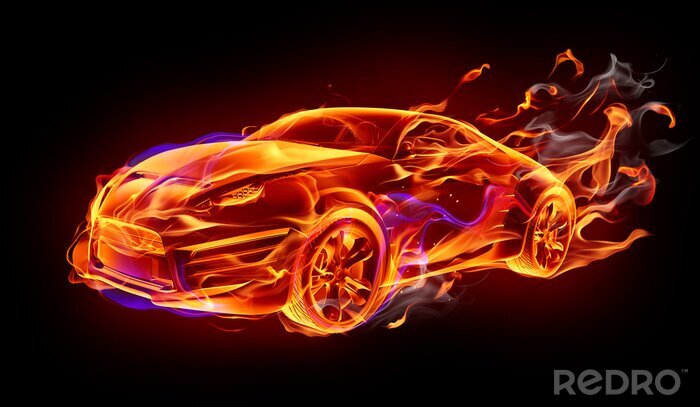 Papier peint  Voiture de feu