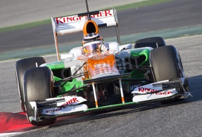 Papier peint  Voiture de Formule 1 vert et blanc
