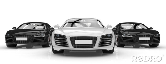 Papier peint  voiture noir et blanc