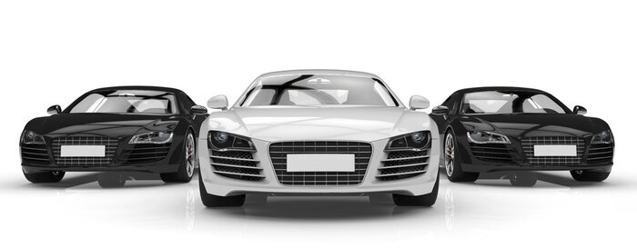 Papier peint  voiture noir et blanc