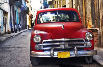 Voiture rouge à la Havane
