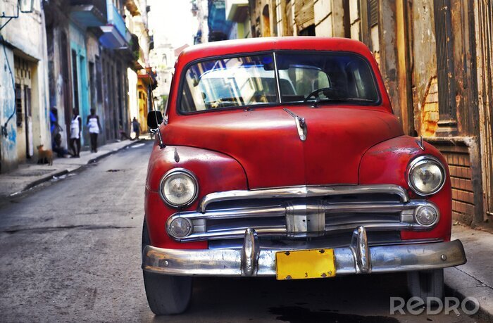 Papier peint  Voiture rouge à la Havane