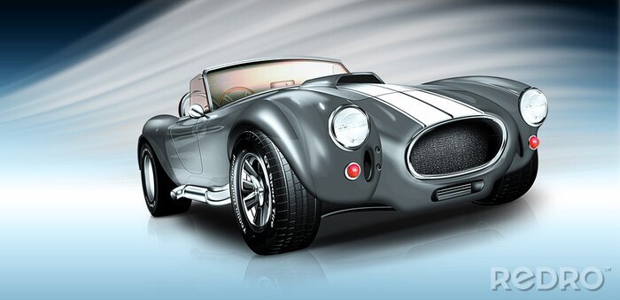 Papier peint  Voitures anciennes, voitures de sport avec un fond noir