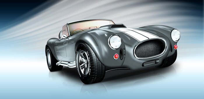 Papier peint  Voitures anciennes, voitures de sport avec un fond noir