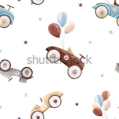 Papier peint  Voitures avec des ballons