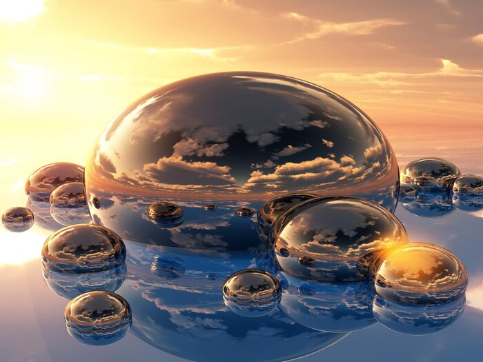 Papier peint  Volumes ronds 3D au soleil